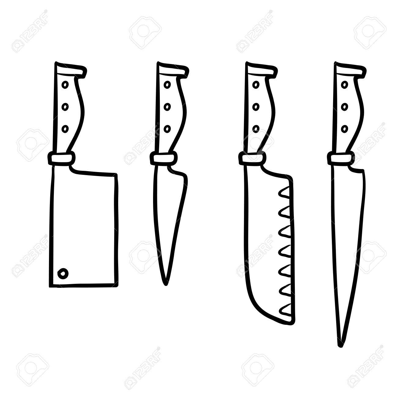 Coloring Book For Children Set Of Knives Royalty Free SVG Cliparts Vectors And Stock Illustration Image 83446543