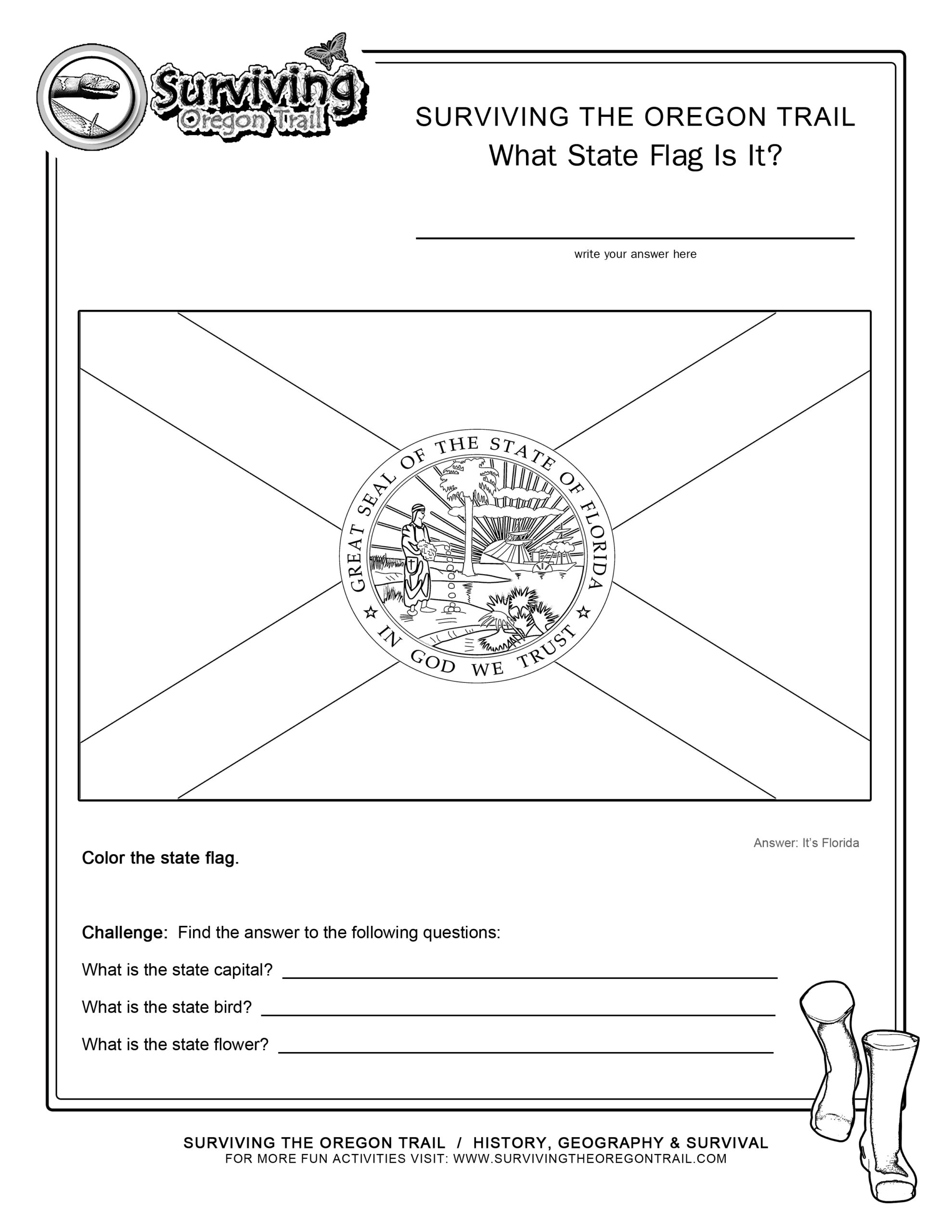 Coloring Page State Flag Florida Printable Worksheet Surviving The Oregon Trail Coloring Page State Flag Florida Printable Worksheet Surviving The Oregon Trail