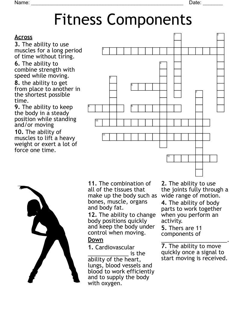 Components Of Physical Fitness Worksheet WordMint Components Of Physical Fitness Worksheet WordMint