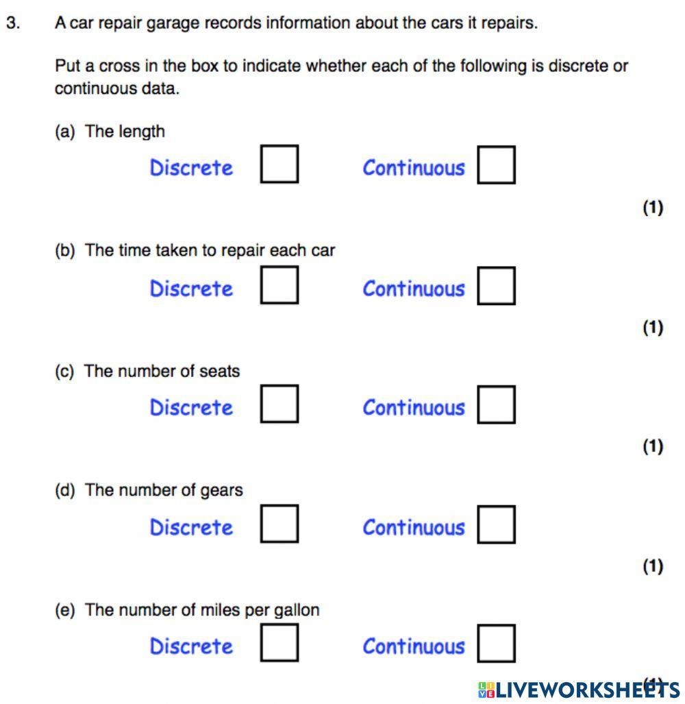 Continuous Discrete Data Worksheet Worksheets Library Continuous Discrete Data Worksheet Worksheets Library