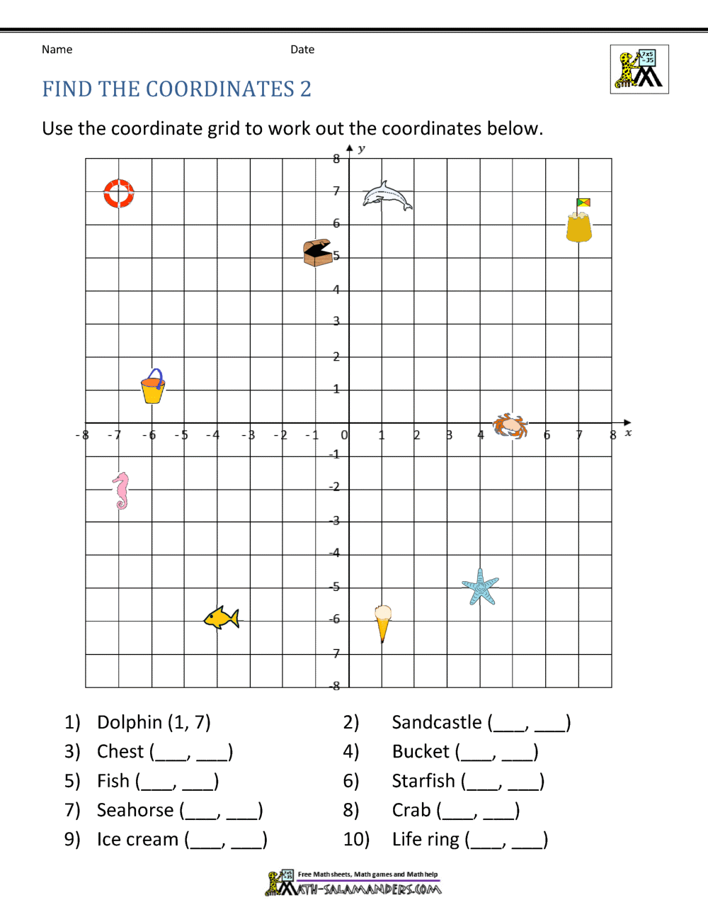 Coordinate Plane Worksheets 4 Quadrants Coordinate Mystery Picture Grid Coordinates Worksheets Top Teacher