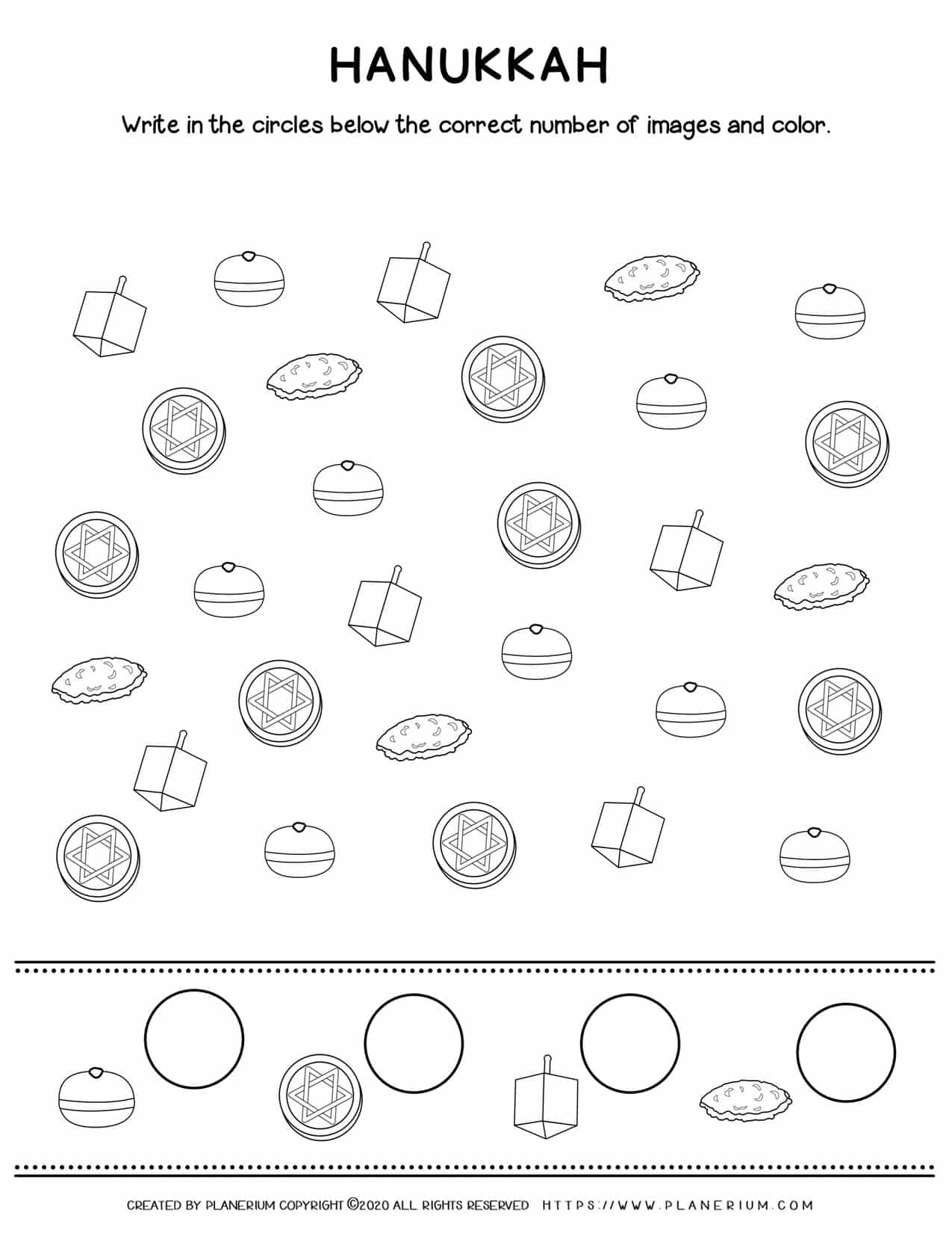 Counting Objects Of Hanukkah FREE Printable Planerium Worksheets Library Counting Objects Of Hanukkah FREE Printable Planerium Worksheets Library