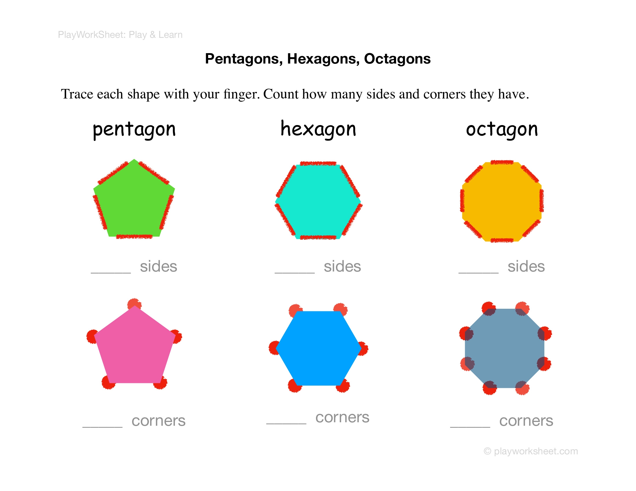 Polygon Shapes Printable Polygon Pdf Coloring Pages Homeschool Printable Etsy