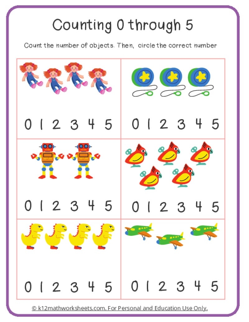 Free Printable Kindergarten Counting Worksheets Happy Toddler Playtime