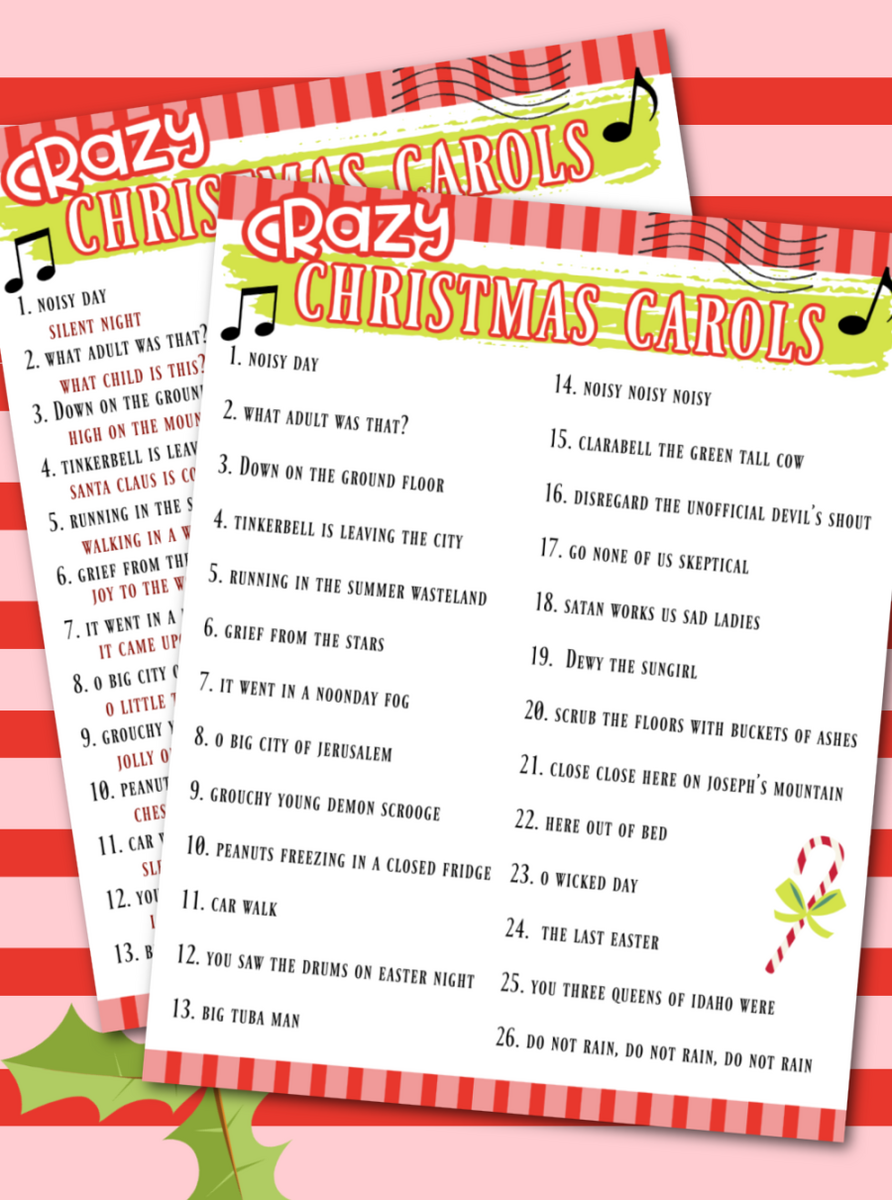 Crazy Christmas Carols Printable A Girl And A Glue Gun Crazy Christmas Carols Printable A Girl And A Glue Gun