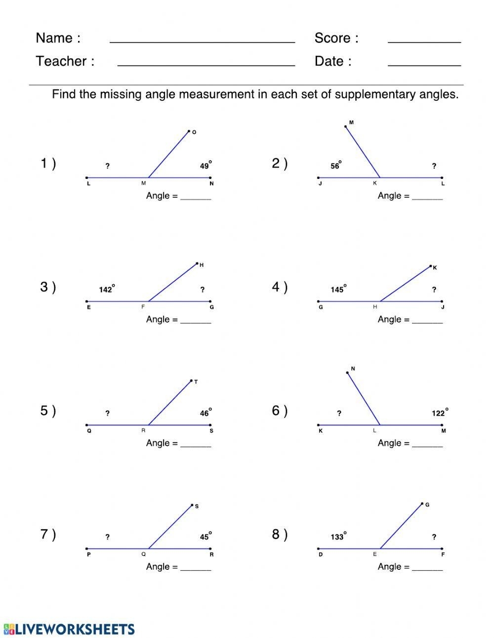 Creating A Strong Foundation The Best Complementary And Supplementary Angles Worksheets For Teachers The Teach Simple Blog Find The Complementary And Supplementary Angles Worksheets Geometry Practice Teaching Resources