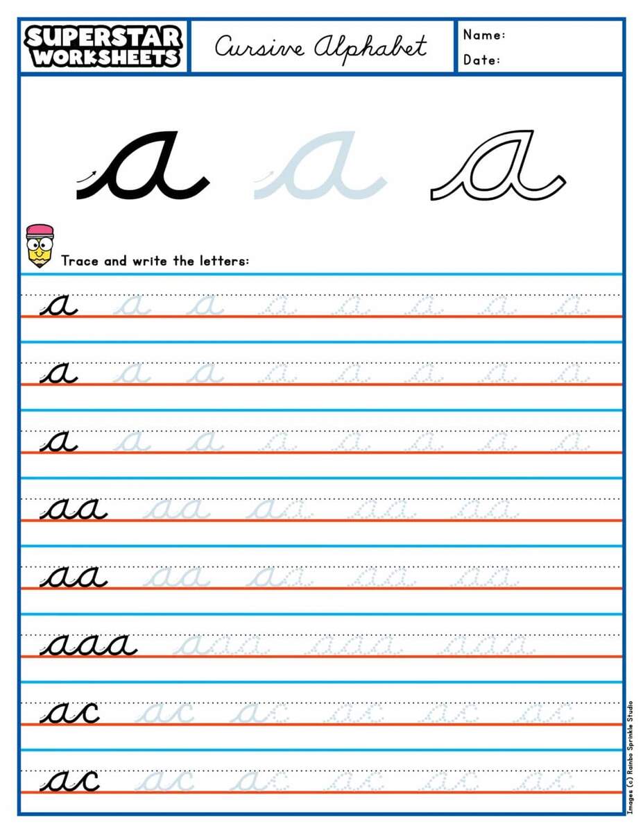 Cursive Handwriting Superstar Worksheets Cursive Handwriting Superstar Worksheets