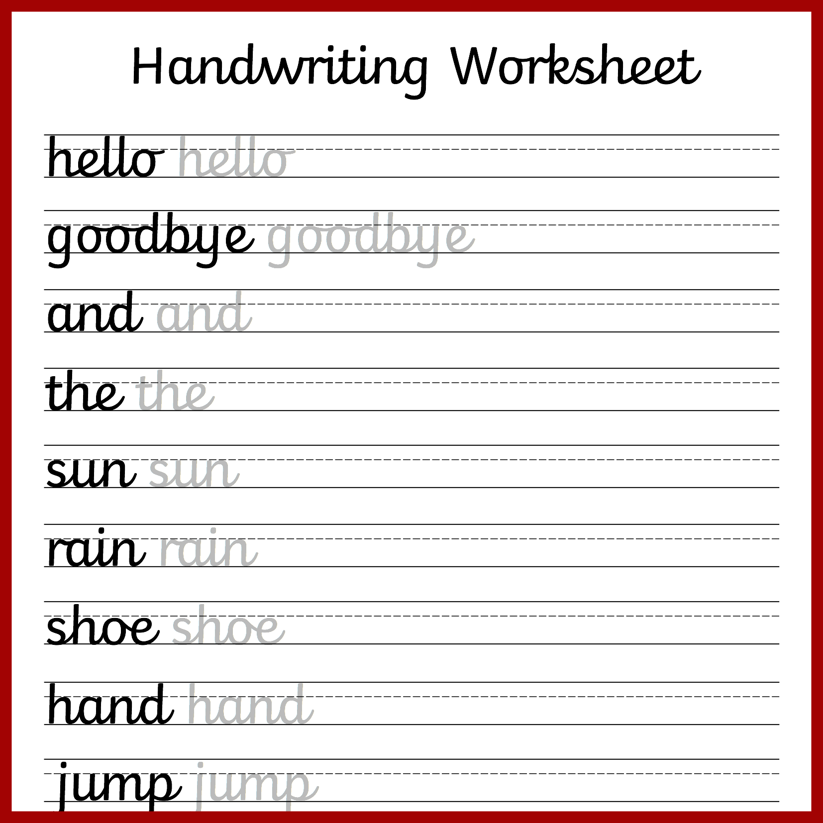 Free Custom Printable Handwriting Worksheet Templates Canva