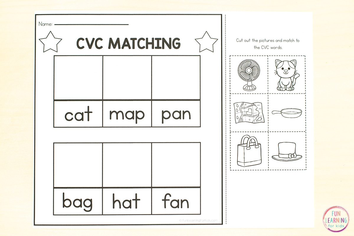 CVC Word Sorting Worksheets Cut And Paste CVC Worksheets CVC Word Sorting Worksheets Cut And Paste CVC Worksheets