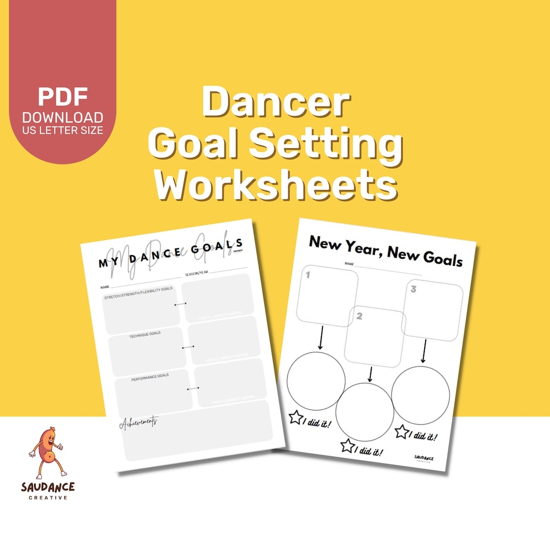 Dancer Goal Setting Worksheets Dance Studio Dance Teacher Digital Download Printable Etsy