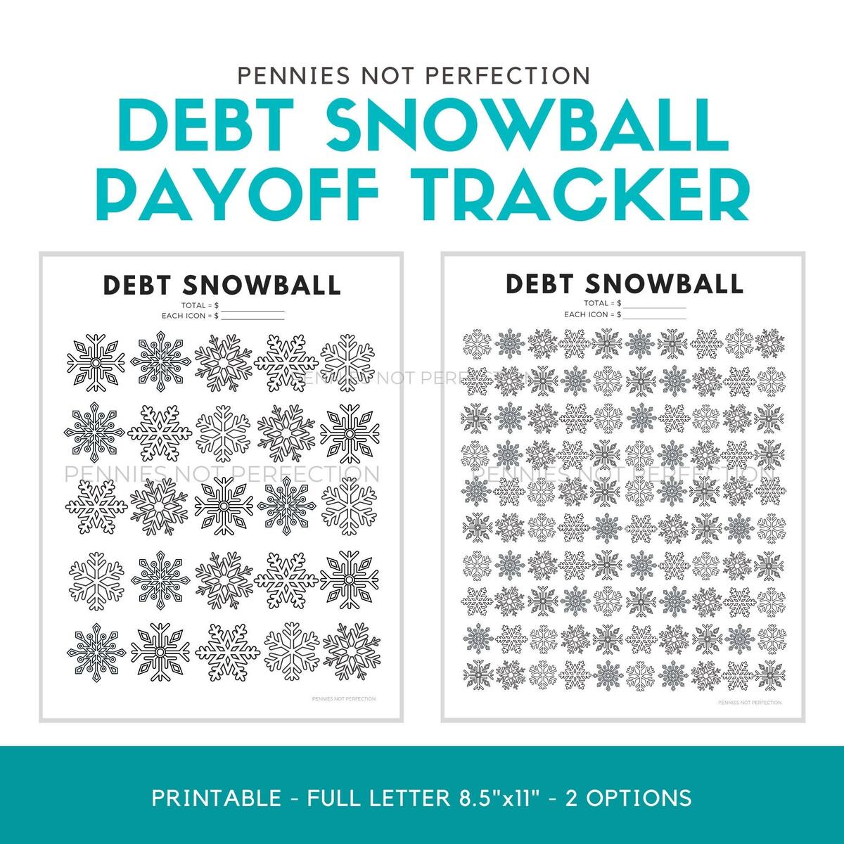 Debt Snowball Payoff Tracker Snowflake Coloring Chart PDF Etsy Norway