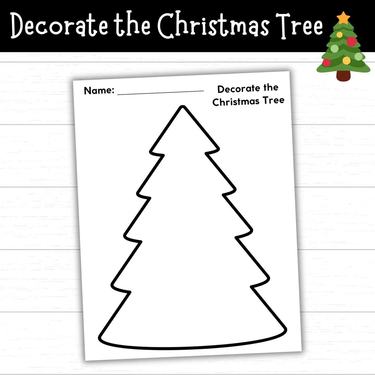 Decorate The Christmas Tree Christmas Tree Craft Christmas Tree Coloring Page Printable Christmas Tree For Kids Christmas Tree Activity Etsy