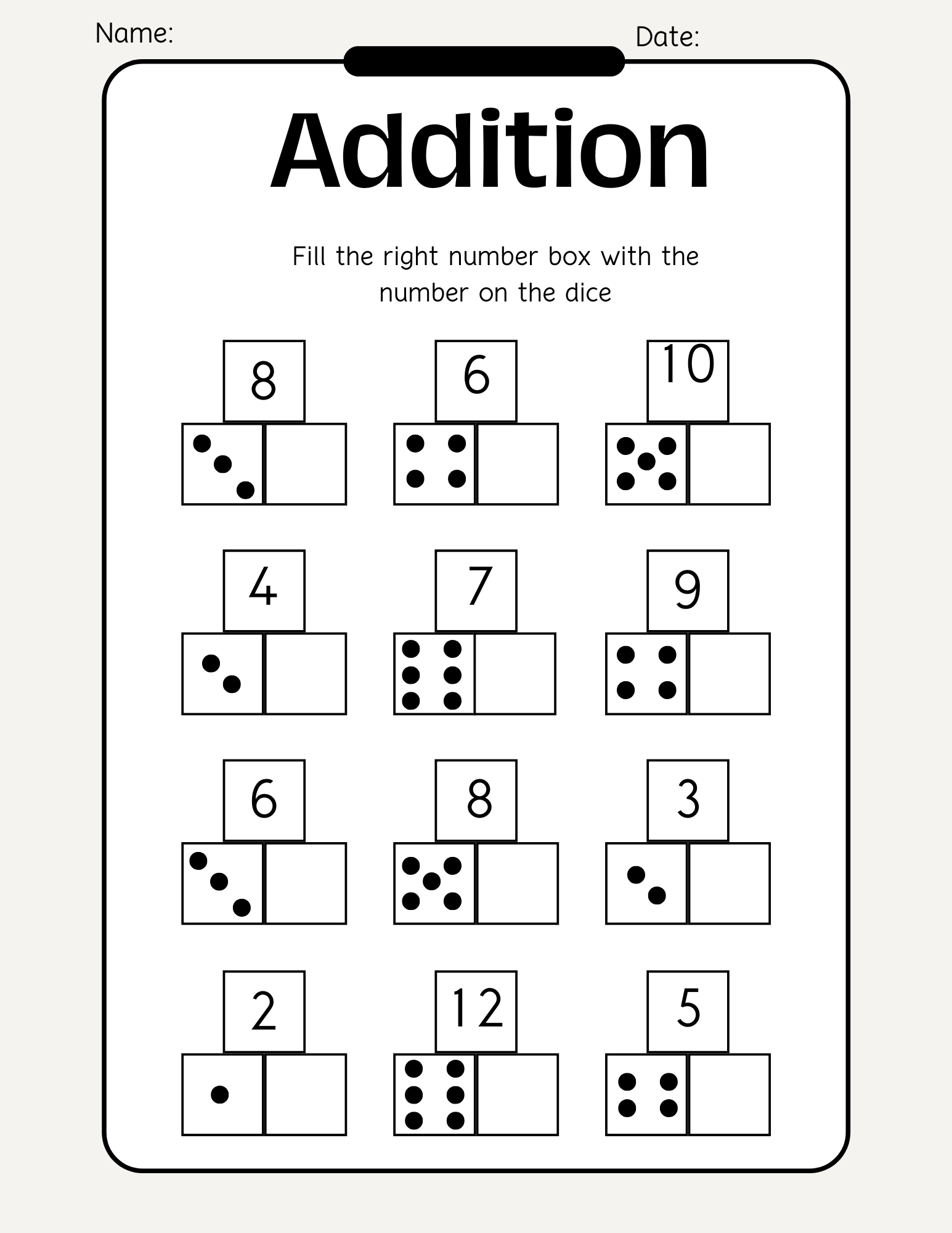 Dice Addition Worksheet Education World Dice Addition Worksheet Education World