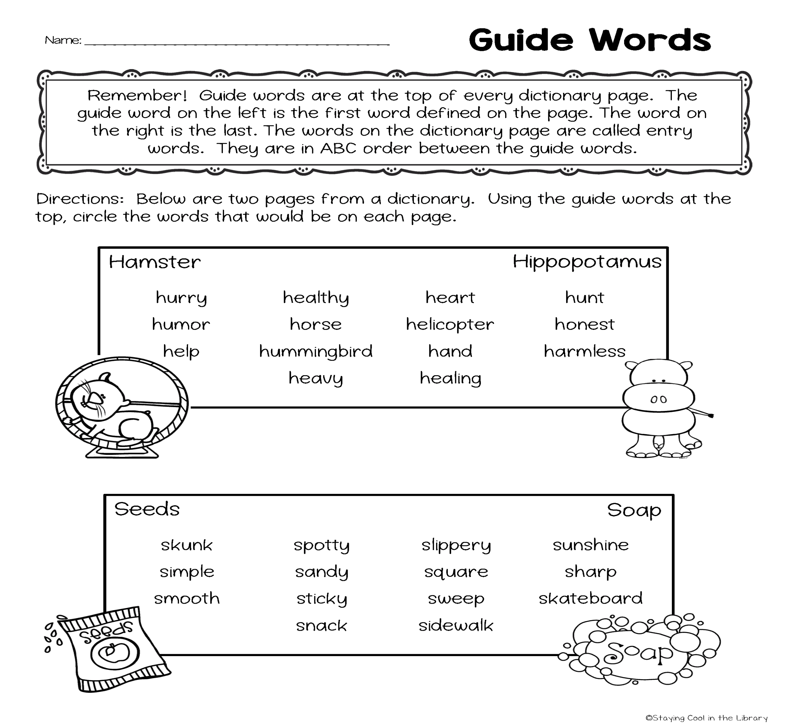 Dictionary Skills And Guide Words Worksheets Worksheets Library Grammar Second Grade Activities Dictionary Skills Not So Wimpy Teacher