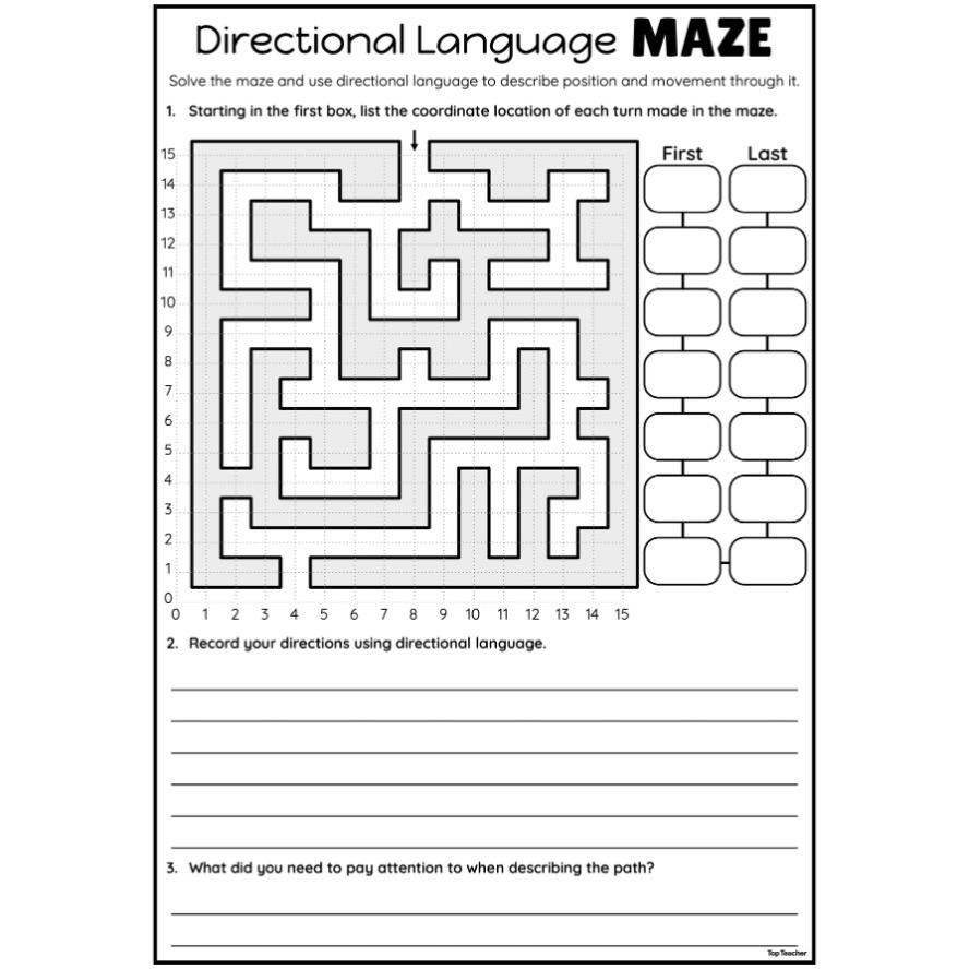 Directional Language Maze Worksheets Top Teacher Directional Language Maze Worksheets Top Teacher
