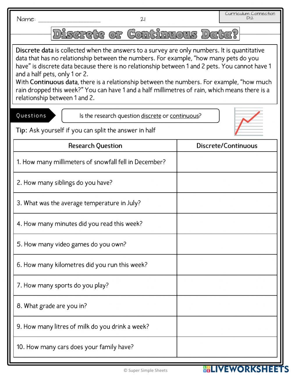 Discrete Or Continuous Data Online Exercise For Worksheets Library Discrete Or Continuous Data Online Exercise For Worksheets Library
