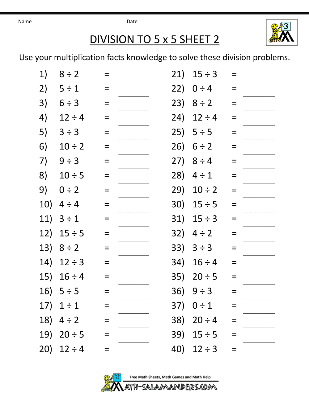 Division Facts Worksheets Spring 3 Digit By 2 Digit Multiplication Division Missing Numbers Worksheets Made By Teachers