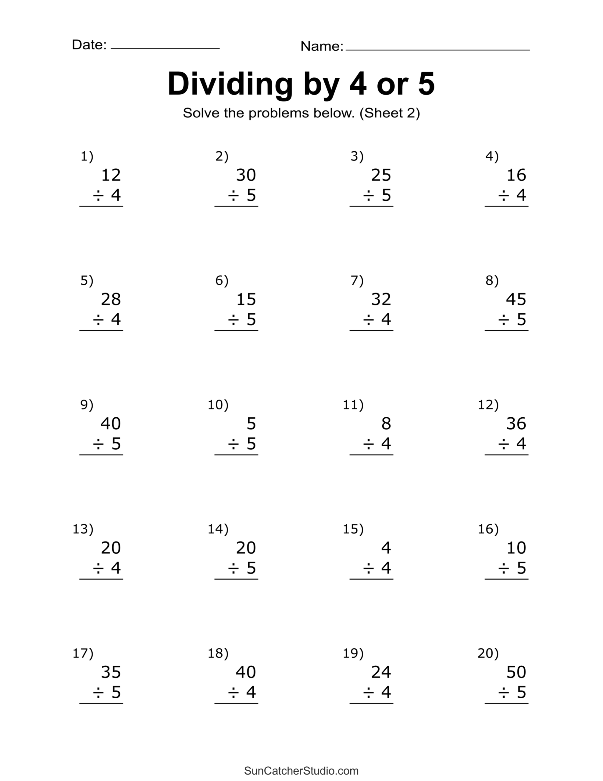 Division Worksheets Problems Free Printable Math Drills Free Printables Lettering SVG Files Tools Apps Free And Customizable Division Templates Canva