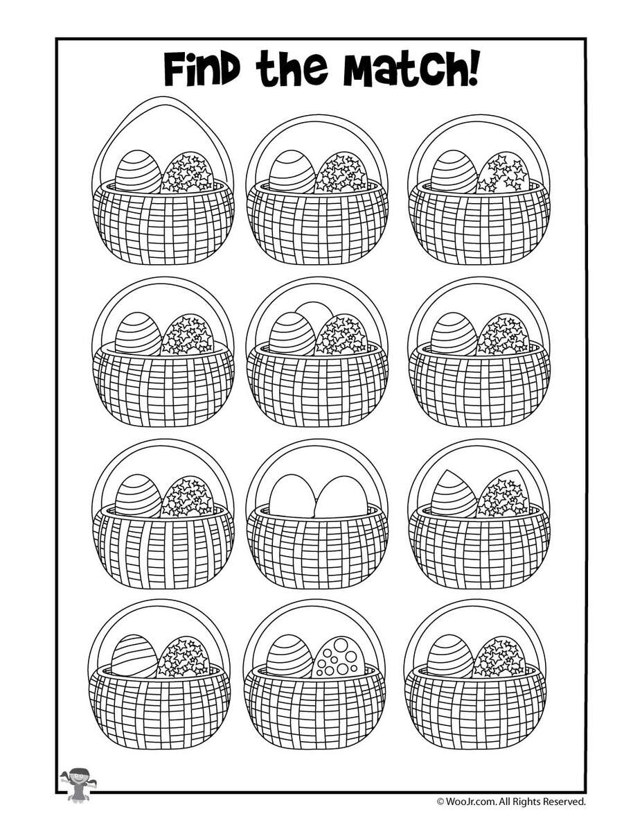 Easter Find The Difference Match Printable Activity Pages Woo Jr Kids Activities Children s Publishing