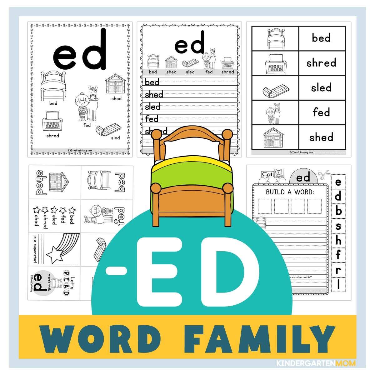 ED Word Family Worksheets Kindergarten Mom ED Word Family Interactive Notebook Big Ideas For Little Hands