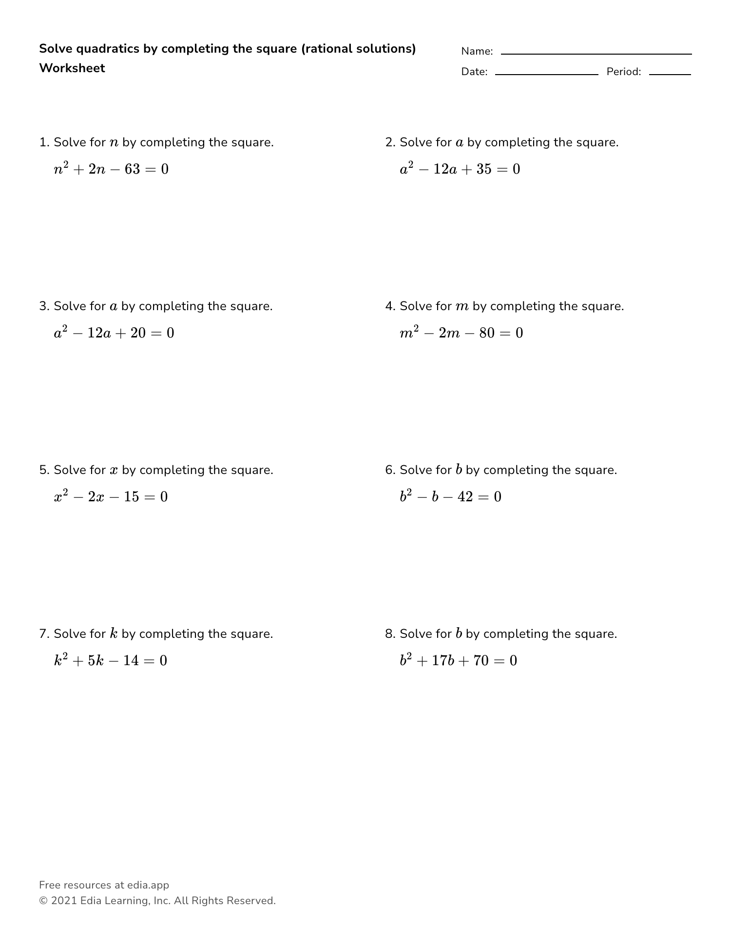 Factoring Quadratic Equations