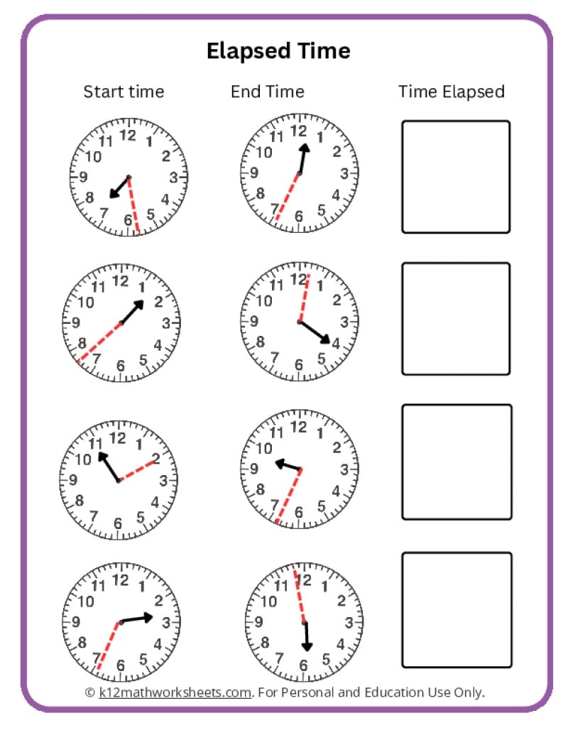 Elapsed Time Worksheets K12 Math Worksheets Storyboard That Free Elapsed Time Worksheets