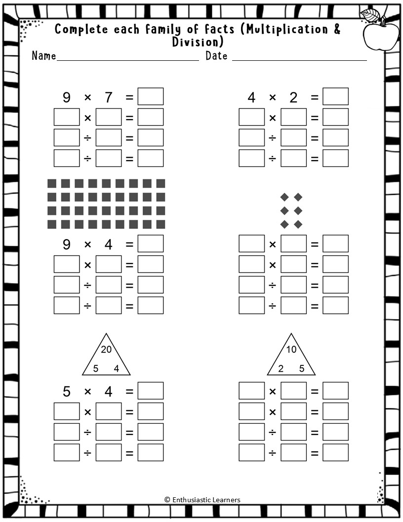 Fact Families Multiplication Division Worksheets Math Problems Teaching Resources Fact Families Multiplication Division Worksheets Math Problems Teaching Resources