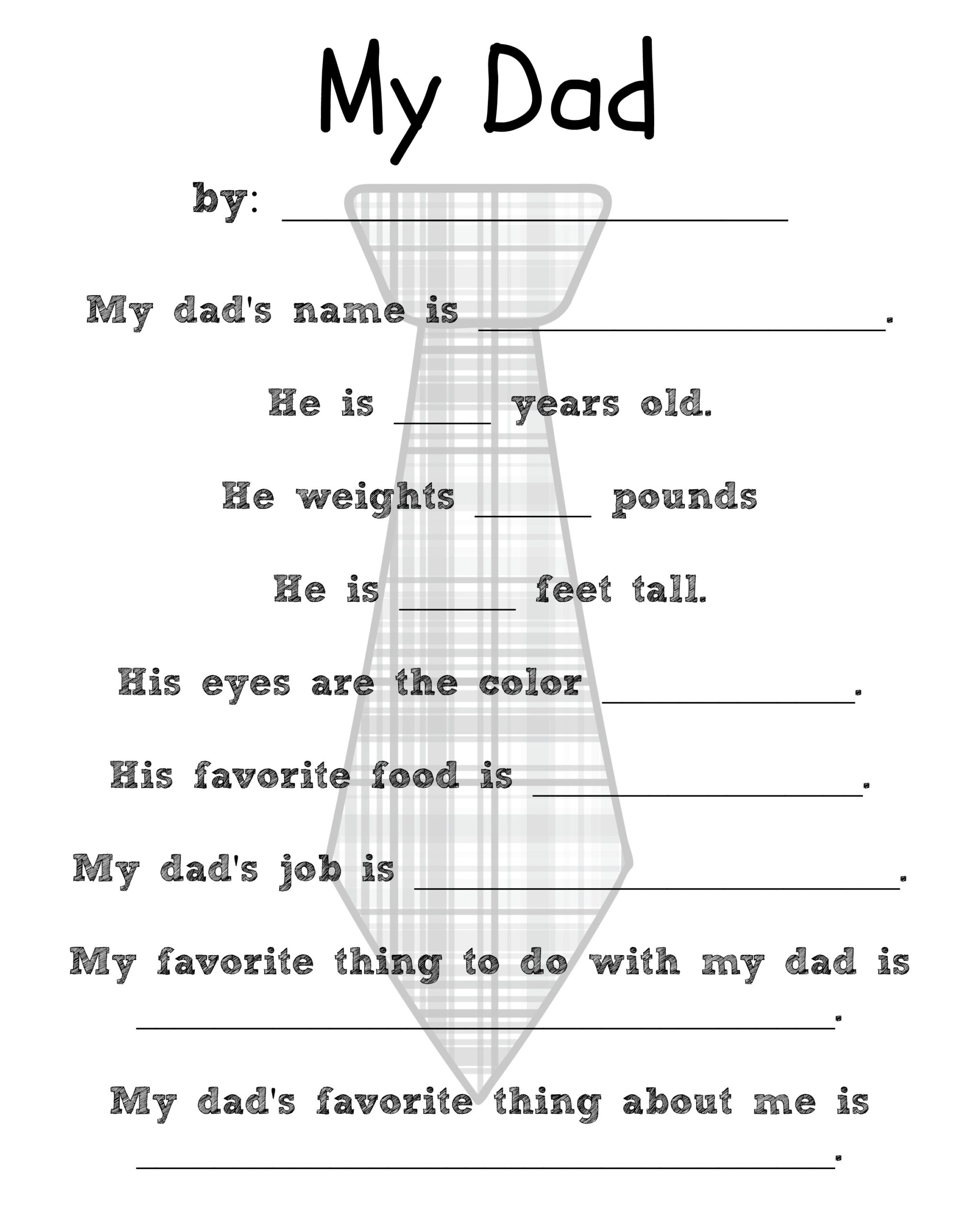 Father S Day My Dad Printable For Preschoolers Thrifty Mommas Tips Free Father S Day Keepsake Printable Our Tiny Nest