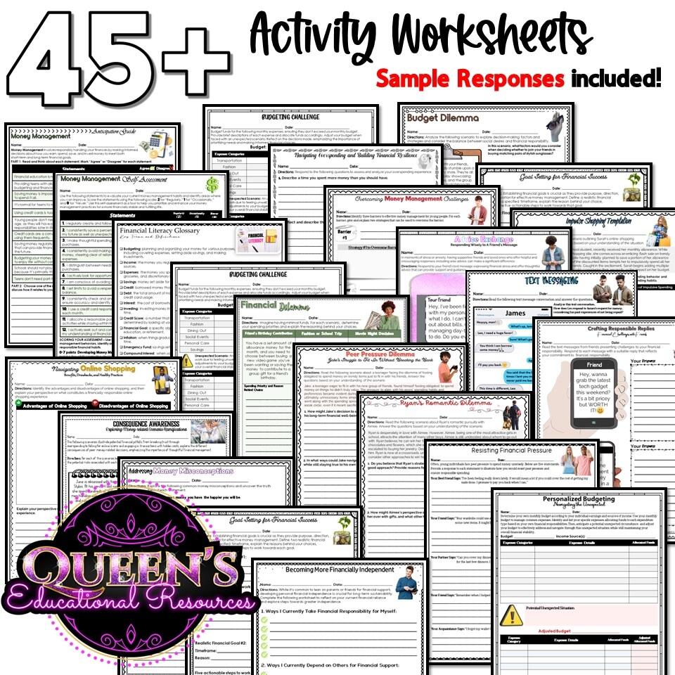 Financial Literacy Activities Money Management Worksheets Budgeting Classful 17 Free Income And Expense Worksheet Free PDF At Worksheeto