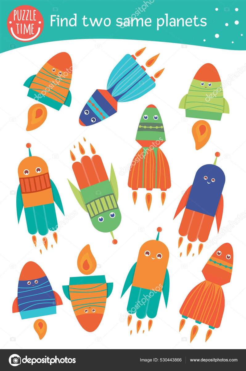 Find Two Same Rockets Space Matching Activity Preschool Children Funny Stock Vector By LexiClaus 530443866 Find Two Same Rockets Space Matching Activity Preschool Children Funny Stock Vector By LexiClaus 530443866