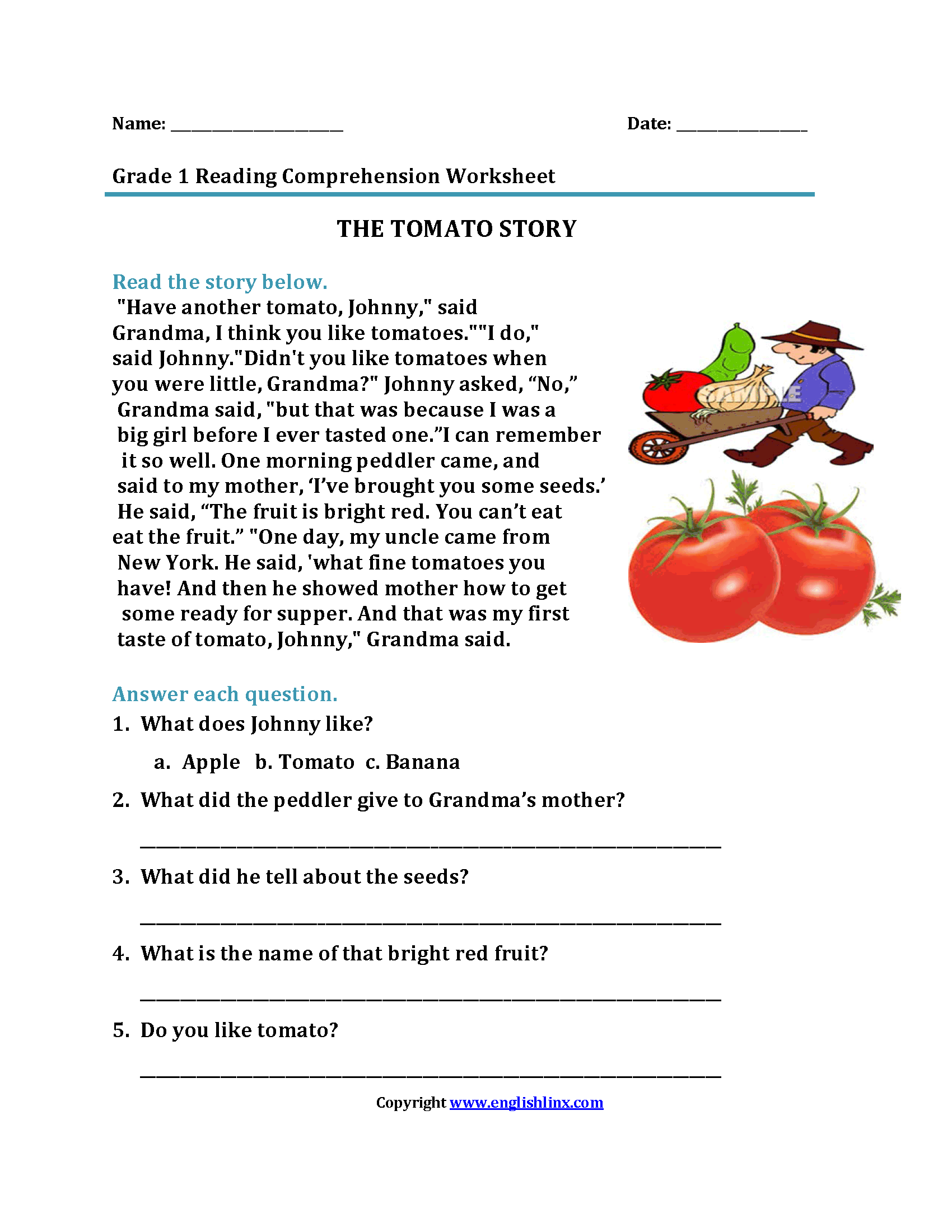 First Grade Reading Worksheets Improve Fluency Vocabulary