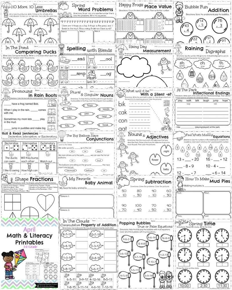 First Grade Worksheets For Spring Planning Playtime FREE Spring 1st Grade Worksheets And Activities No Prep First Grade In My World
