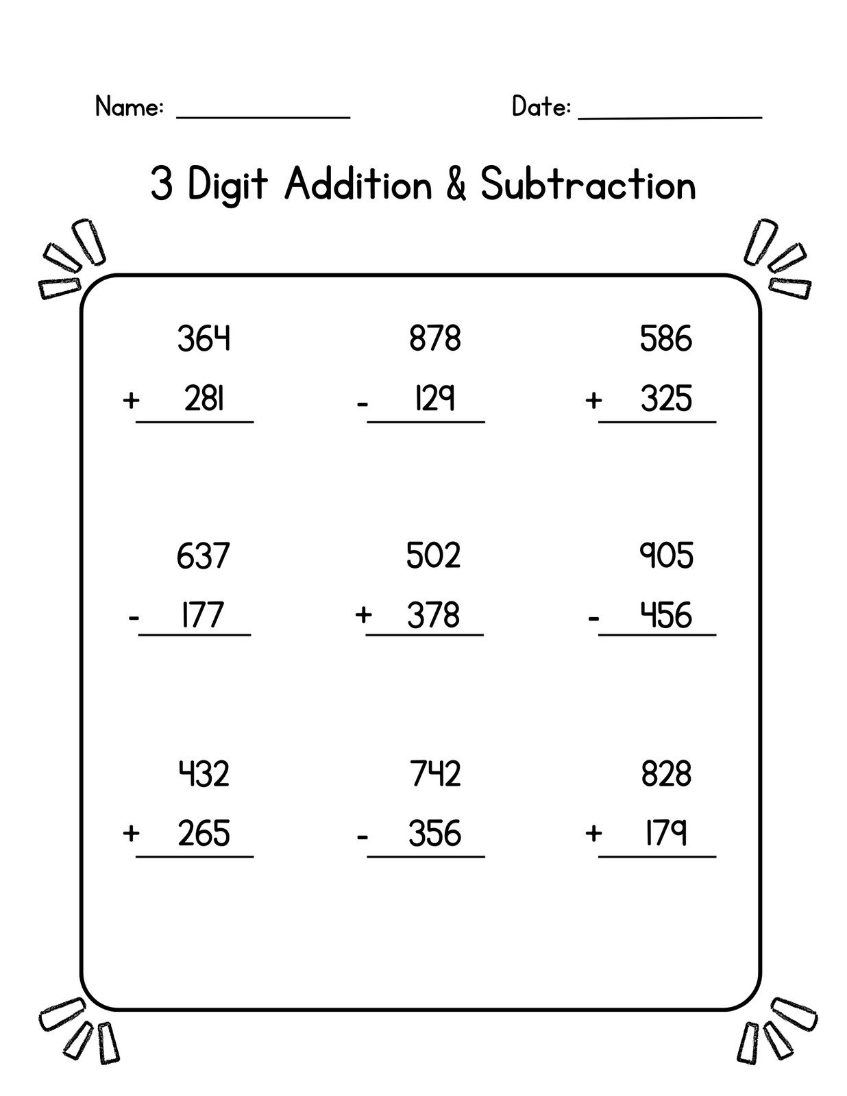 FREE Printable 3rd Grade Math Minutes Worksheets Pdf