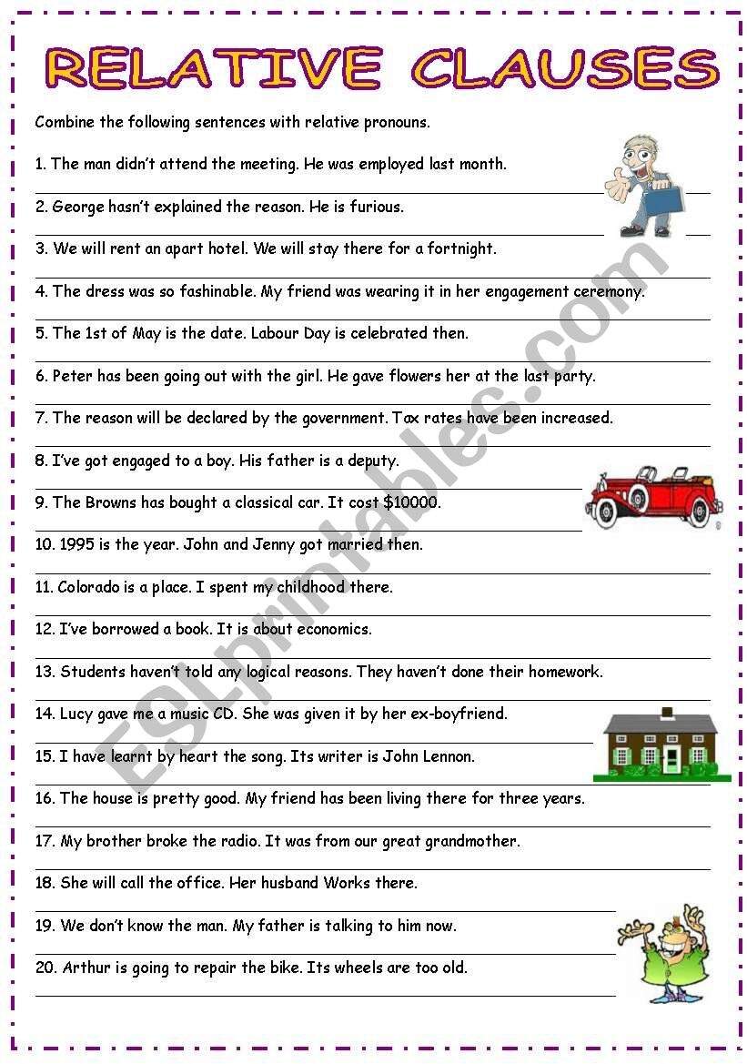 Free Adjective Clauses Worksheet Download Free Adjective Clauses Worksheet Png Images Free Worksheets On Clipart Library