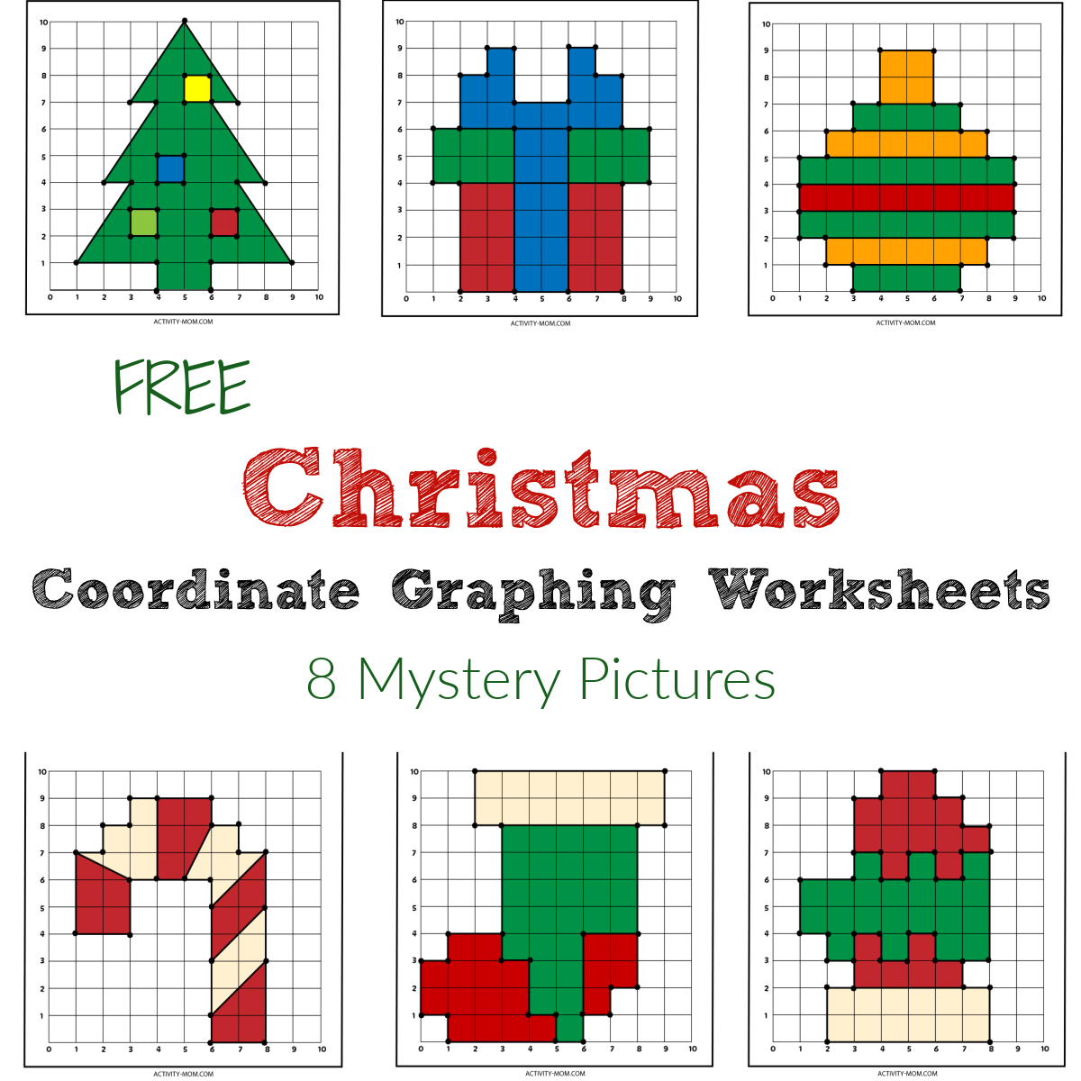 Free Christmas Coordinate Graphing Worksheets The Activity Mom Christmas Coordinates Worksheets Top Teacher