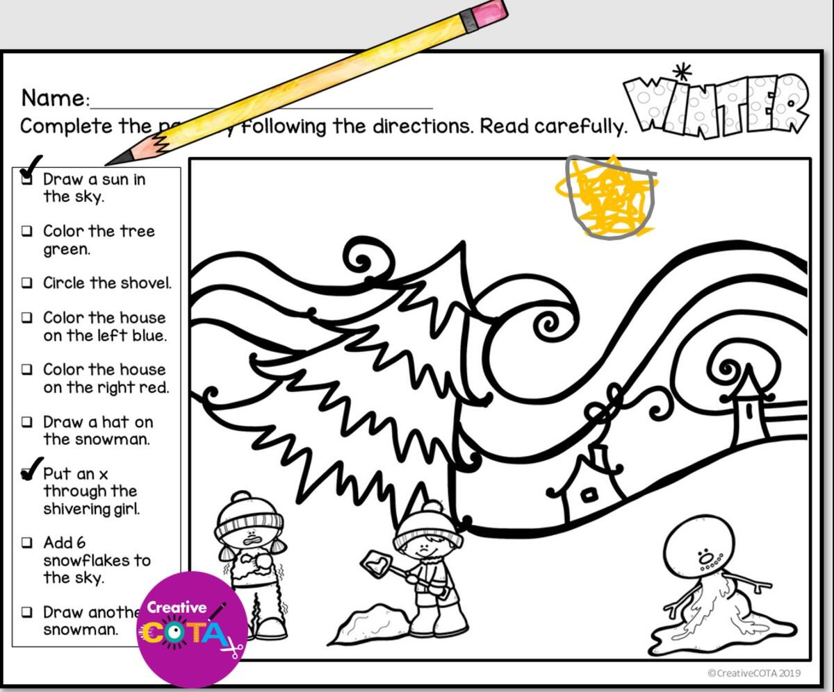 FREE Christmas Following Directions Worksheets For Kindergarten Worksheets Library Free Printable Christmas Color By Number Worksheet Pjs And Paint