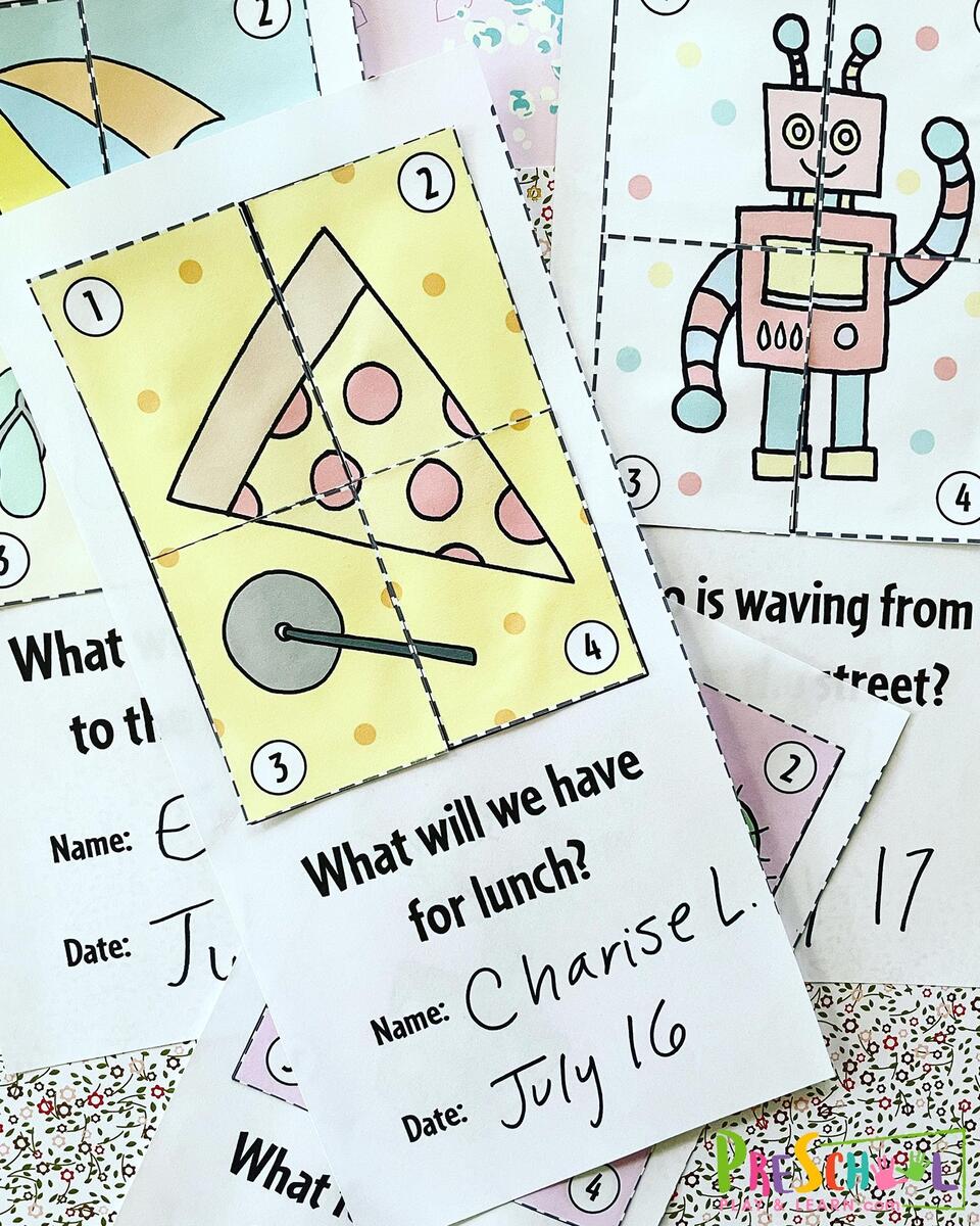 FREE Complete The Picture Preschool Cut And Paste Worksheets