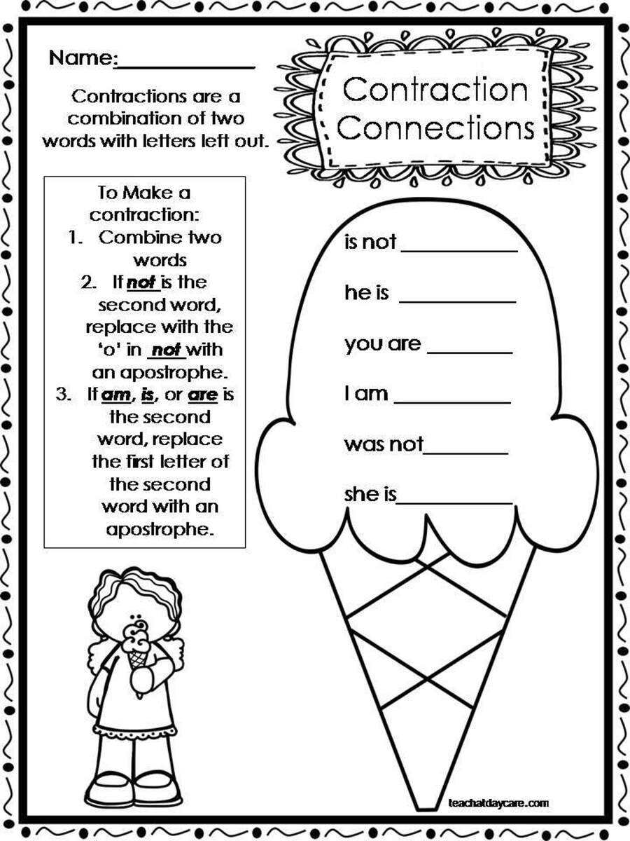 Free Contractions Worksheet 1st Grade Download Free Contractions Worksheet 1st Grade Png Images Free Worksheets On Clipart Library