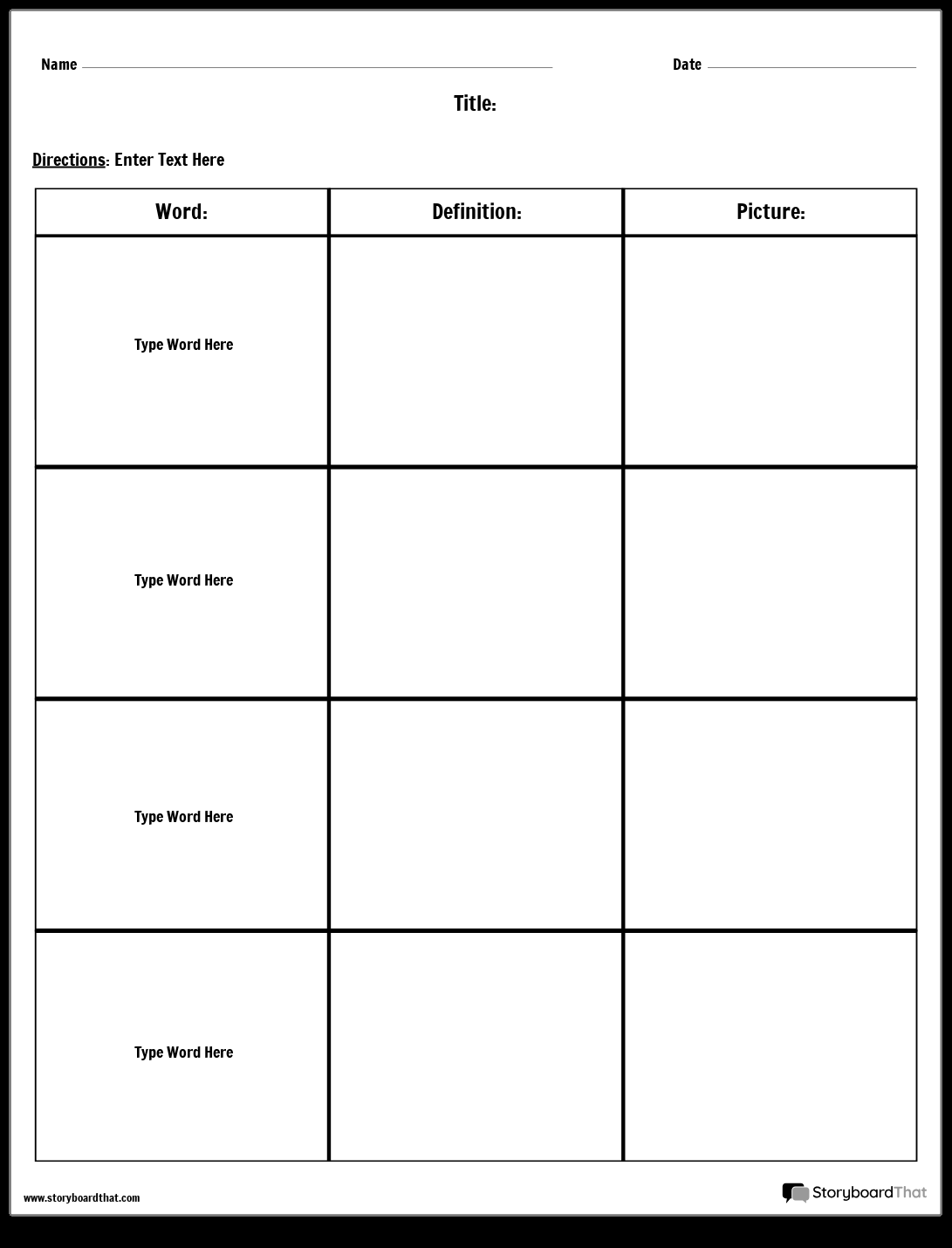 Free Definition Worksheet Templates By Storyboard That Free Definition Worksheet Templates By Storyboard That