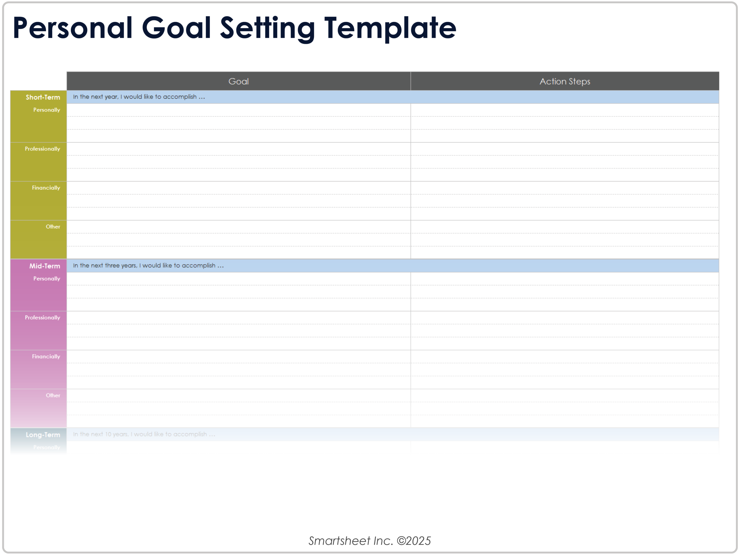 Free Goal Setting And Tracking Templates