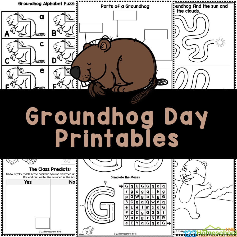 FREE Groundhog Day Printables Worksheets FUN