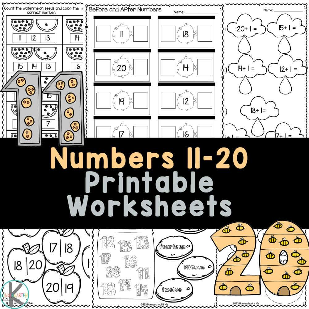 FREE Kindergarten Teen Numbers 11 20 Worksheets Butterfly Match Teen Number Worksheets Top Teacher