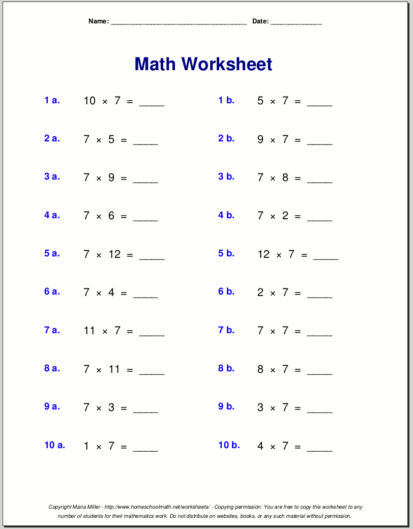 FREE Printable 4th Grade Math Worksheets Pdf