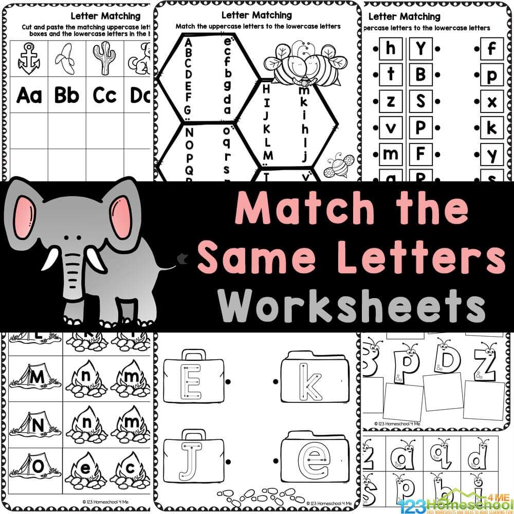 FREE Printable ABC Letter Matching Match The Same Letters Worksheets