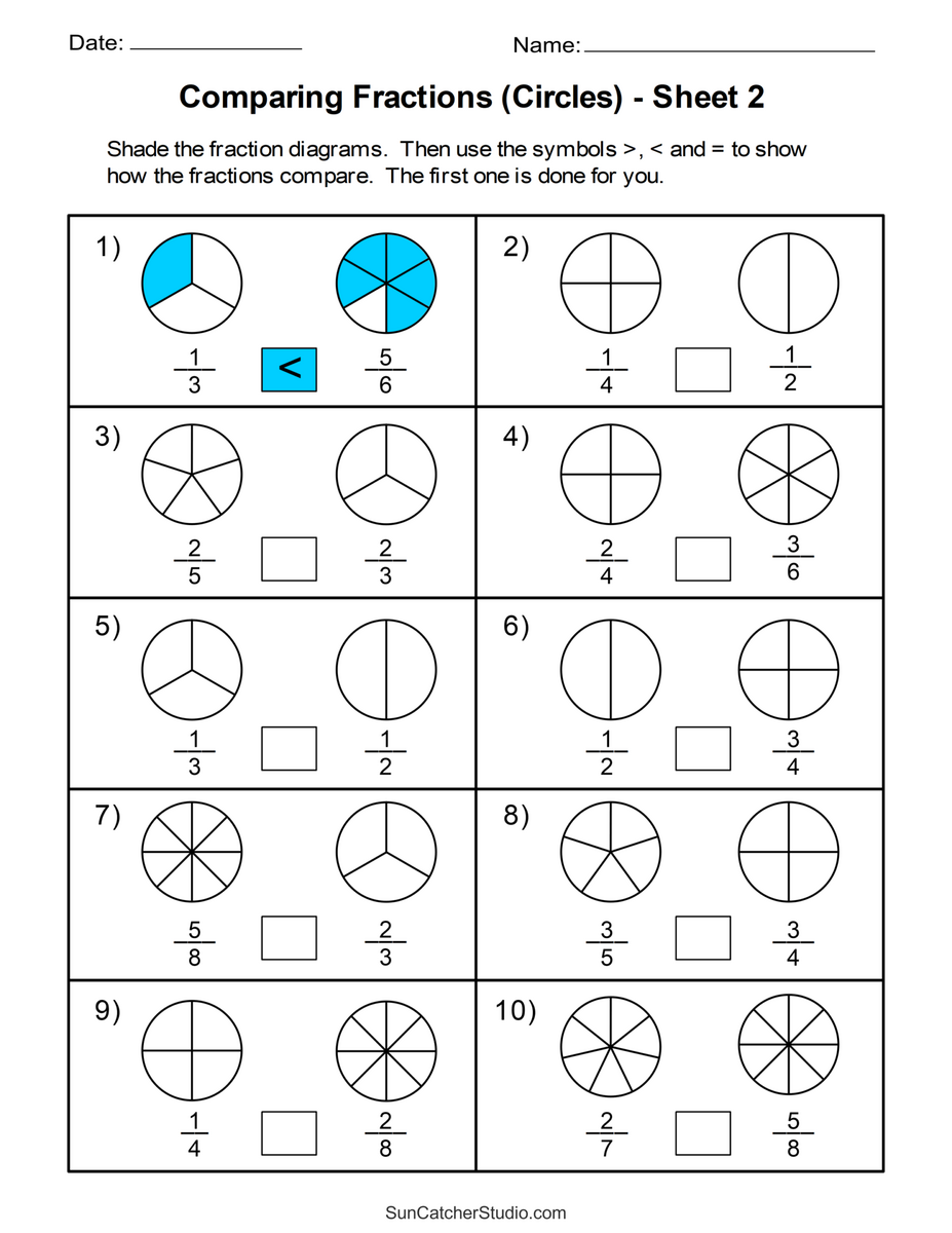 Free Printable Fractions Worksheets Comparing Identifying Free Printables Lettering SVG Files Tools Apps Free Printable Fractions Worksheet For Third Grade