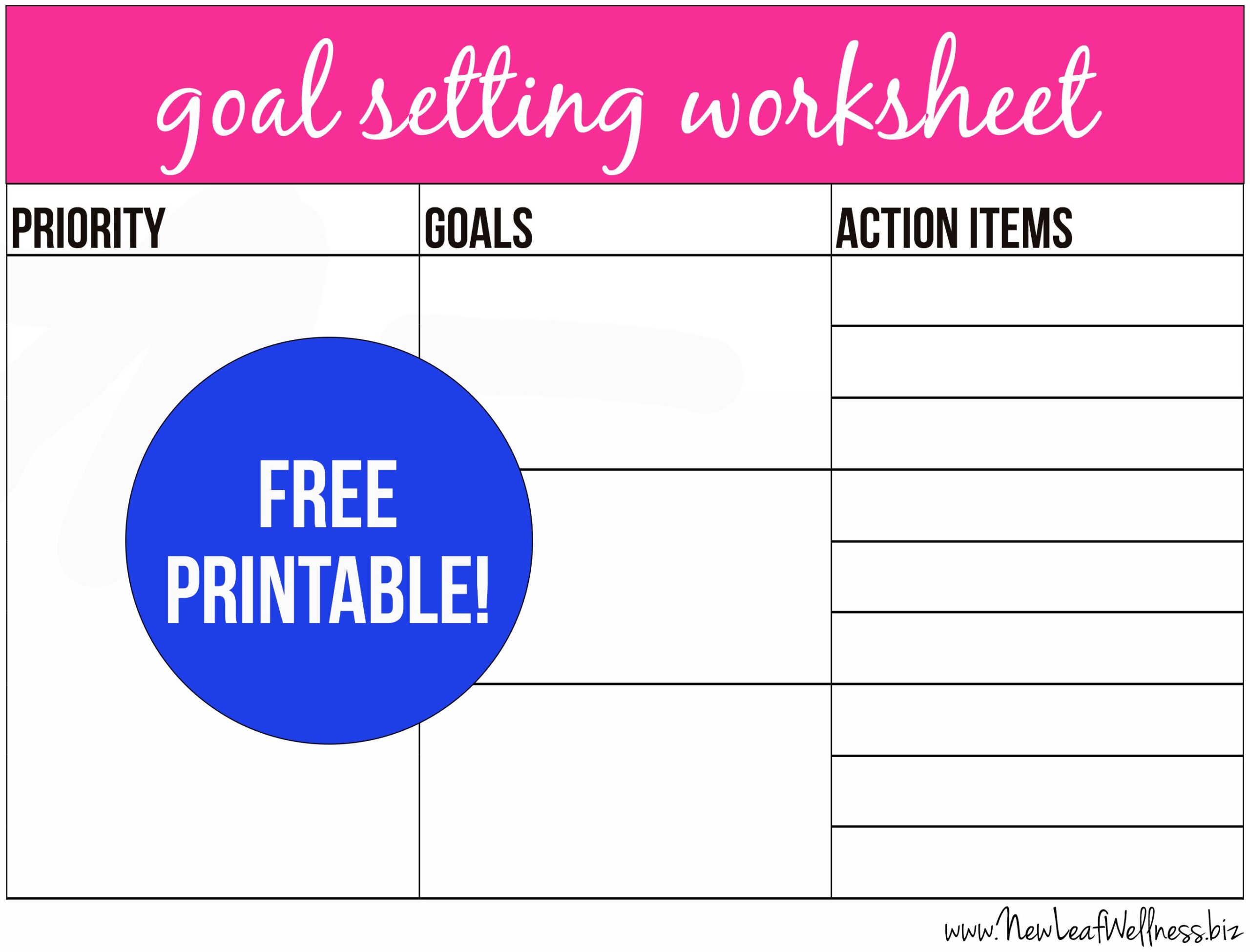 Free Printable Goal Setting Worksheet And Instructions The Family Freezer 5 Free Printable Goal Setting Worksheets That Get Results