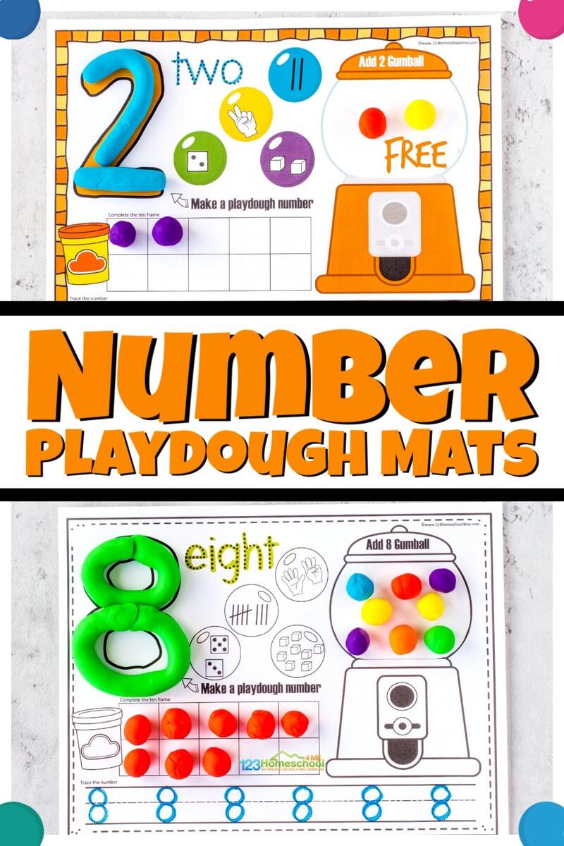 FREE Printable Gumball Number Playdough Mats FREE Printable Gumball Number Playdough Mats