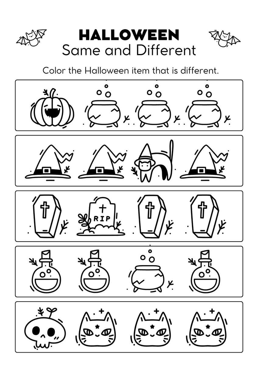 Free Printable Halloween Worksheet Templates To Edit Canva Free Printable Halloween Color By Number Worksheet