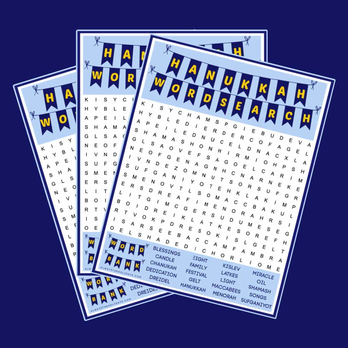 Free Printable Hanukkah Word Search PDF And JPG Formats Free Printable Hanukkah Word Search PDF And JPG Formats