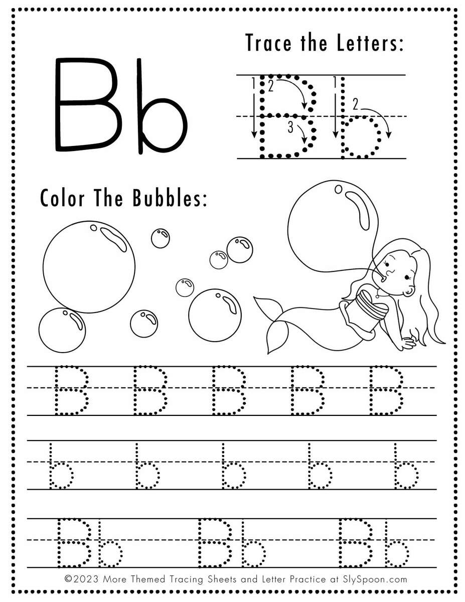 Free Printable Letter B Worksheets Sly Spoon